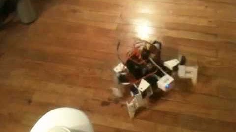 Quadruped walker arduino robot (controlled with wii wireless nunchuk) 1