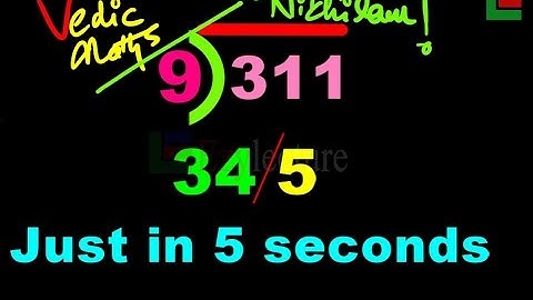 DIVISION in seconds (By NIKHILAM Method)