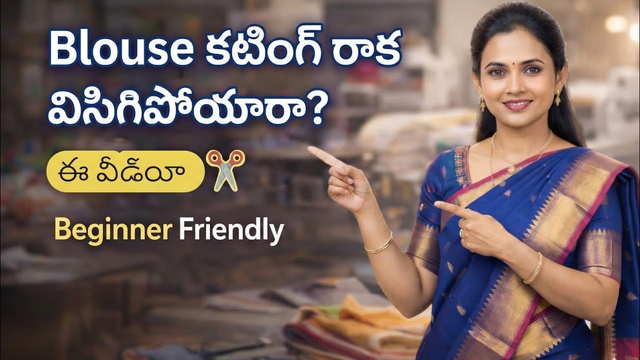 బ్లౌజ్ కటింగ్ రాక విసిగిపోయారా//Simple and Easy Blouse Cutting/Puff Hand Cutting for Beginners 