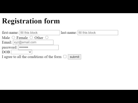 In 5 min How to create registration form in HTML - YouTube