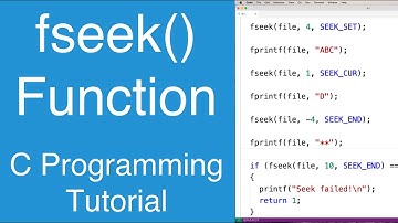 fseek() Function | C Programming Tutorial