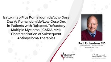 Isatuximab Plus Pomalidomide/Low-Dose Dex Vs Pomalidomide/Low-Dose Dex in Pts with RRMM (ICARIA-MM)