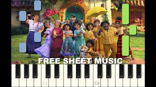 piano tutorial "THE FAMILY MADRIGAL" from ENCANTO, Disney, 2021, with free sheet music (pdf)