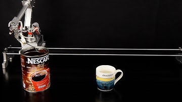 7Bot Desktop Robot Arm makes a cup of coffee