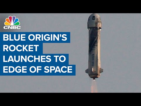 Blue Origin's rocket launches to edge of space, carrying Jeff Bezos and crew