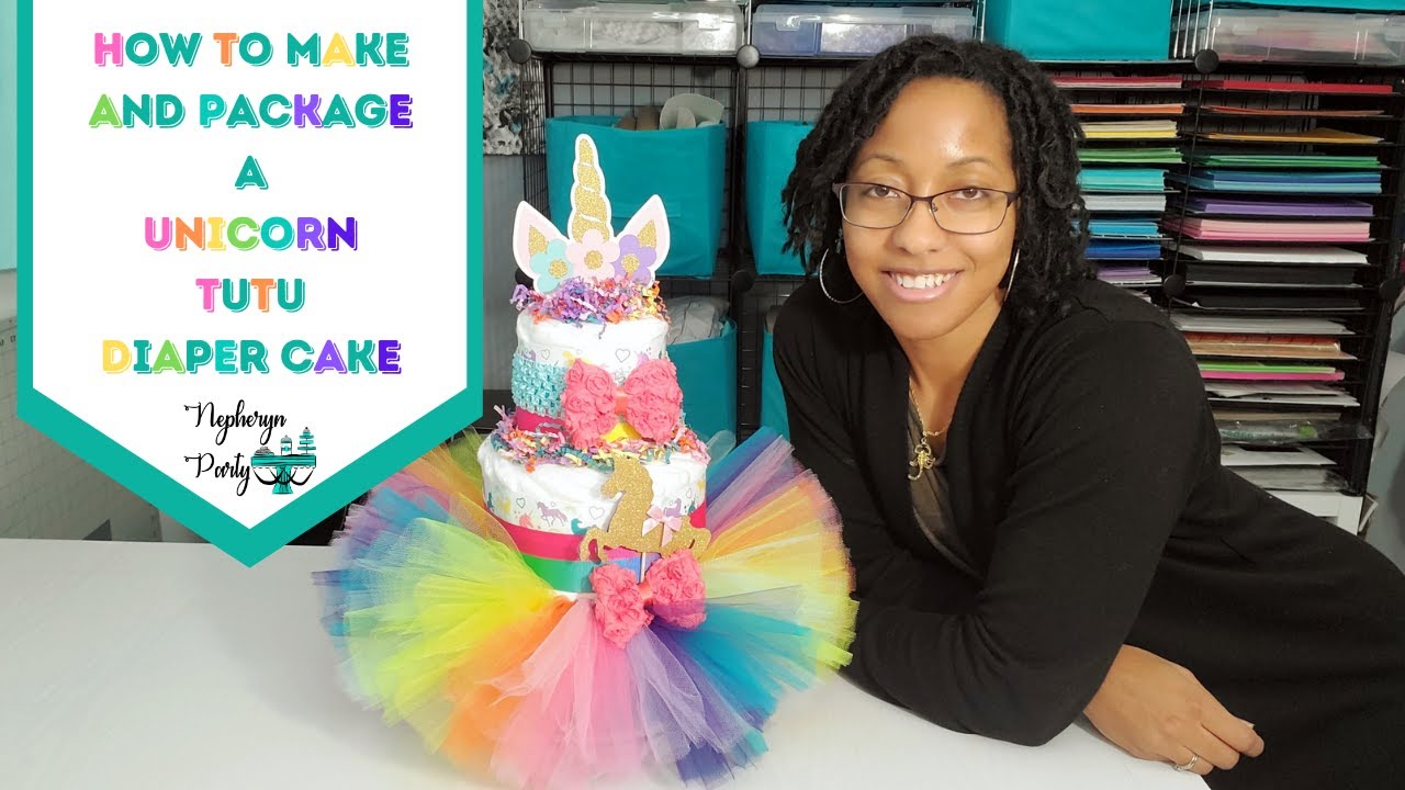 How To Make Unicorn Tutu Diaper Cake | Packaging A Tutu Diaper Cake | Tutorial