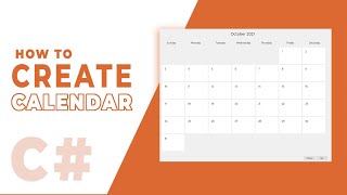 PART 1 | How To Create a Calendar in C#.NET  Windows Form using UserControl screenshot 3