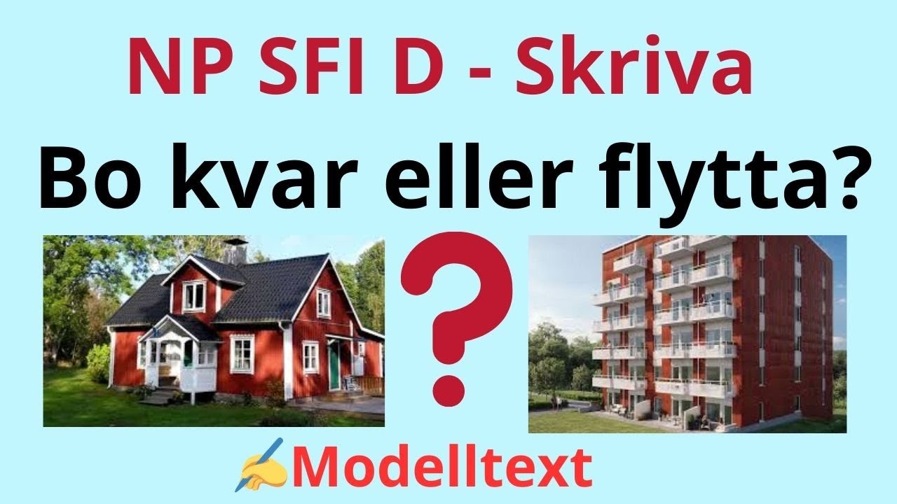 👉NP SFI D – Informellt brev | Bo kvar eller flytta? | Exempeltext & Struktur