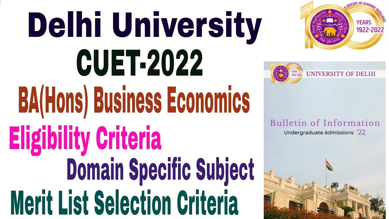 Delhi University BA(Hons) Business Economics Admission Process, Eligibility Criteria, Syllabus CUET