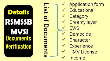 RSMSSB MVSI Documents Verification I Detailed Scrutiny Form I विस्तृत आवेदन परिनिरीक्षा प्रपत्र I