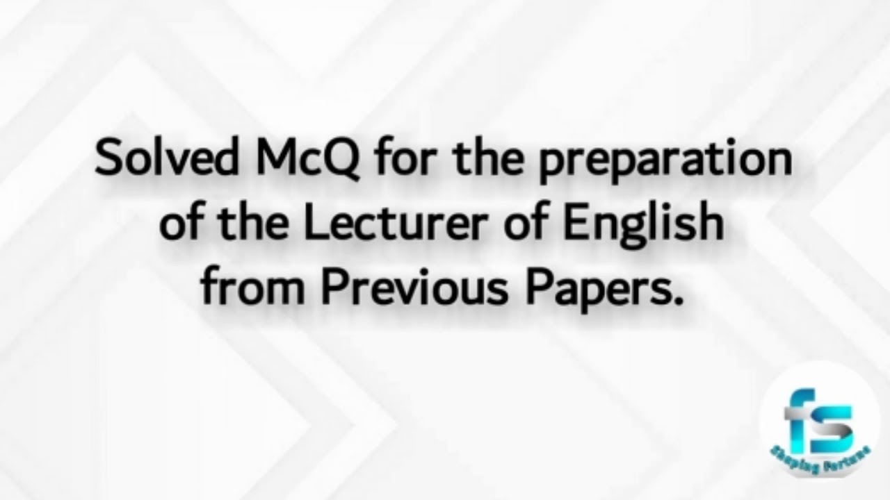 English Literature solved McQ from previous papers for css optional/PMS optional/Lecturer English.