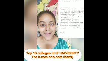 Top 10 colleges of IP UNIVERSITY for b.com or b.com (hons)#cucet2022preparation #shorts #delhinews