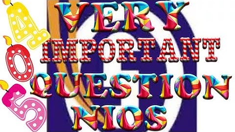 NIOS D el ed. For 505 paper most 10 important question