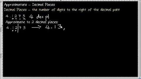 Approximations (Rounding) to a given number of DECIMAL PLACES