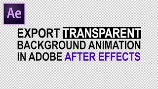 Export Transparent Background Animation in Adobe After Effects | After Effects Tutorial