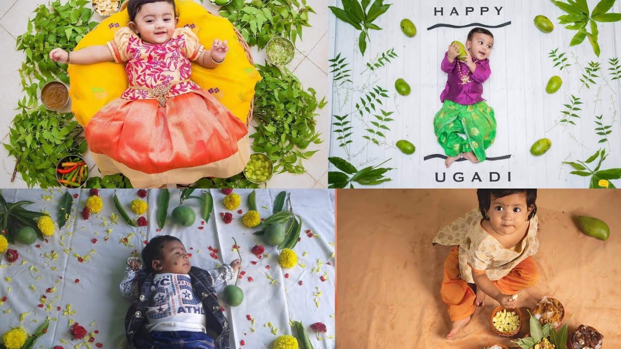 Ugadi Theme Baby Photoshoot Ideas At Home Ugadi Photography Ideas 