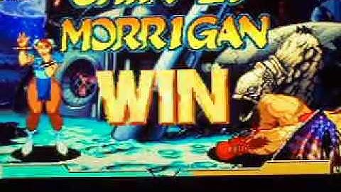 Marvel vs Capcom Chun li and Morrigan Ansland vs Zangief and Captain Commando