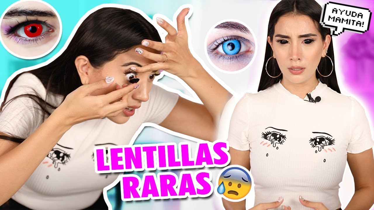 PROBANDO LAS LENTILLAS MÁS RARAS DE INTERNET! 😰QUEDE LLORANDO! | Claudipia