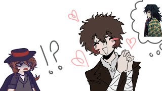 chuuya finds out about giyuu and dazai?!😨 》bsd x kny