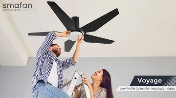How to install Voyager Low Profile Smart Ceiling Fan Setup Tutorial |  Smafan(Carro)