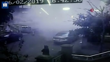 CCTV shows dramatic moment building collapses in Istanbul