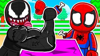 Roblox ARM WRESTLING Simulator with Spiderman & Venom!