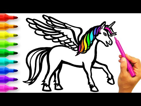 Como DESENHAR e COLORIR UNICÓRNIO - Como DIBUJAR y COLOREAR UNICORNIO - How to DRAW a UNICORN