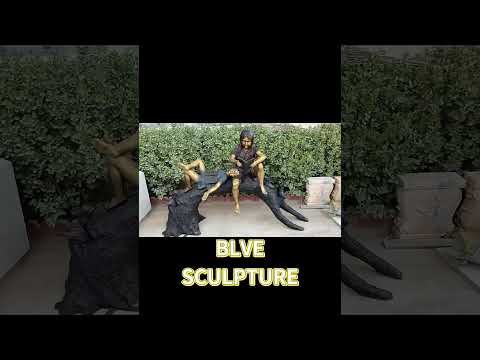 bronze girl and boy statue by wendy zhang