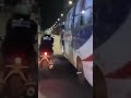 Drunk biker attack bus conductor while moving in highway