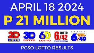 Lotto Result Today 9pm April 18 2024 PCSO