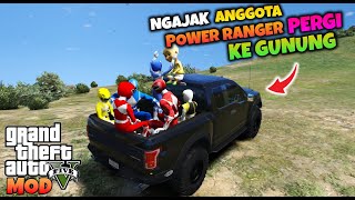 RANGER PUTIH NGAJAK ANGGOTA POWER RANGER PERGI KE GUNUNG TERTINGGI - GTA 5 MOD TRANSFORMER