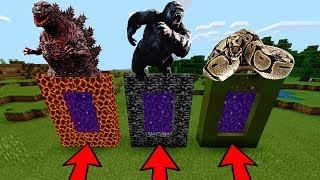 DO NOT CHOOSE THE WRONG PORTAL in Minecraft PE (Godzilla, King Kong & Anaconda) DO NOT CHOOSE THE WRONG PORTAL in Minecraft PE (Godzilla, King Kong & Anaconda)