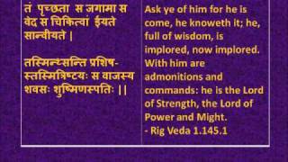 About the rig veda hymns: this wonderful selection of hymns, given in
devanagari sanskrit along with english translations, is from various
...