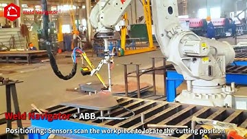 Weld Navigator® laser tracking with ABB robot enables precise auto flame cutting for machinery parts