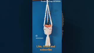 🪴✨ White Macrame Pot Hanger ✨🪴Handmade with love &amp; style 🤍📏 Diameter: 10 cm💝 Price: ₹150