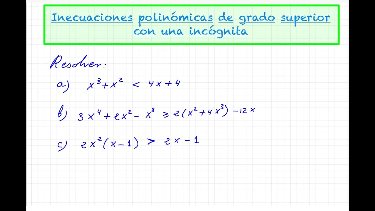 2 - Inecuaciones polinómicas de grado superior con una incógnita - YouTube