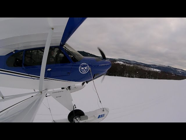 Testing brand new skiis on Carbon Cub LN FLY