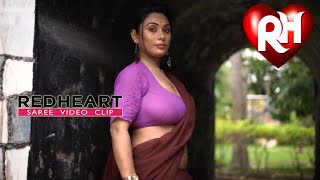 Redheart Saree Lover # Nancy in Purple Blouse & Brown Saree Photoshoot Full HD 1080p | Saree Lover |