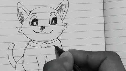 How to Draw a Cute Cat Step by Step | Easy Cat Drawing for Beginners