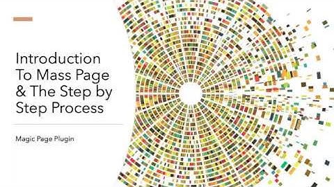 Session 1 of 3 - Introduction To Mass Page & The Step by Step Process   Magic Page Plugin