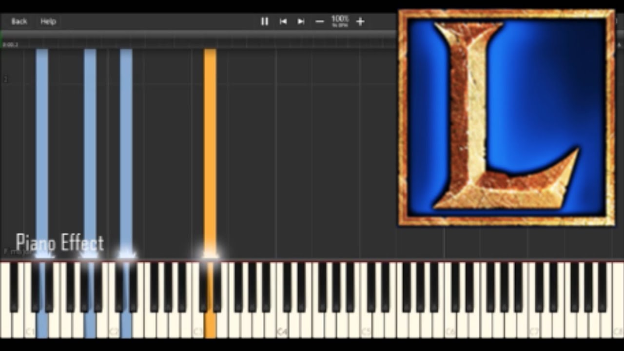 League of Legends Playoff Login Screen (Piano Tutorial Synthesia)