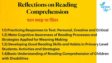Reflections on Reading Comprehension #bedspecialeducationclassnotes #पठनसमझपरचिंतन