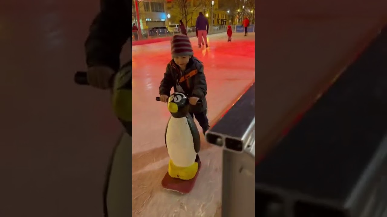 Ice skating with the penguin….