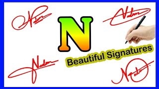 Signature for N | N signature style | N letter signature style | Signature N