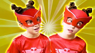Héroes en pijamas en la vida real  Romeo roba los poderes de los PJ Masks  Dibujos Animados