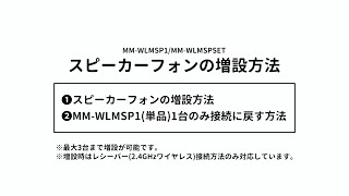 MM-WLMSP1 / MM-WLMSPSET スピーカーフォンの増設方法をご紹介