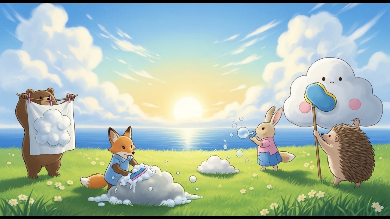 [Ghibli Piano] Relaxing Study & Sleep Music – Cozy Laundry Day Afternoon