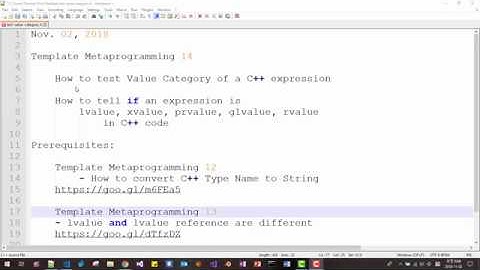 Template Metaprogramming 14 - How to tell lvalue, rvalue, prvalue, xvalue, glvalue