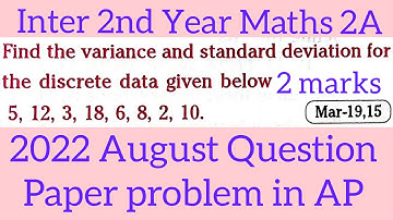 Find the variance and standard deviation for 5,12,3,18,6,8,2,10 in telugu@maths naresh eclass