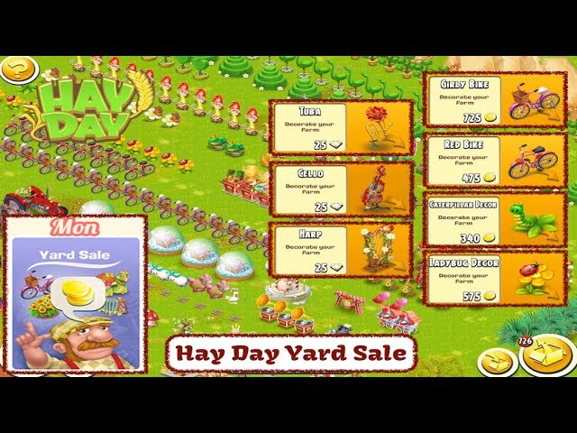 vervolgens Kolonisten peddelen Hay Day Yard Sale - Sell Your Decoration to Farm Visitors - YouTube